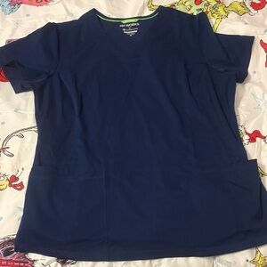 Healing Hands Navy Blue Scrub Top